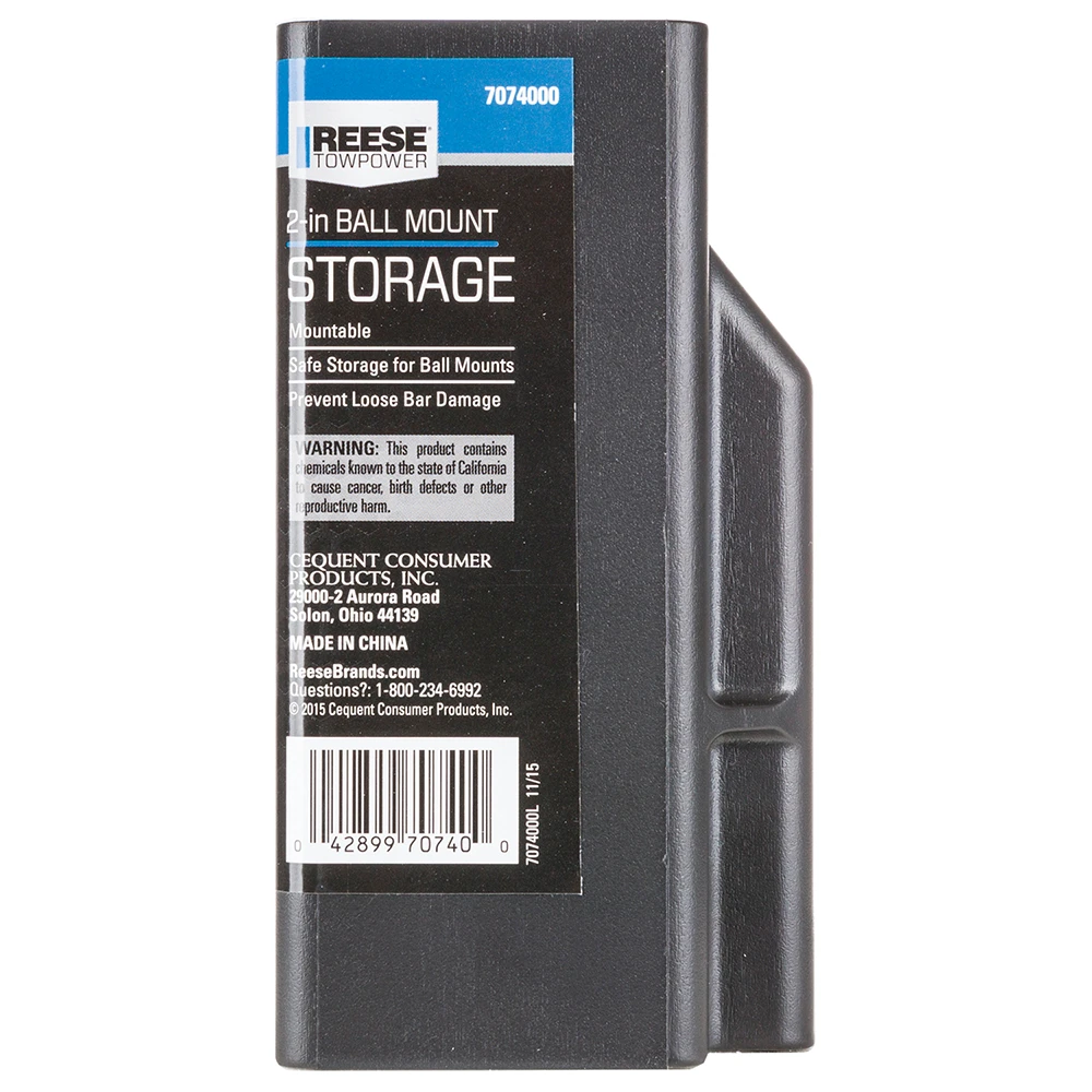 REESE Towpower storage sleeve for 2-Inch ball mount with included stainless steel fasteners.