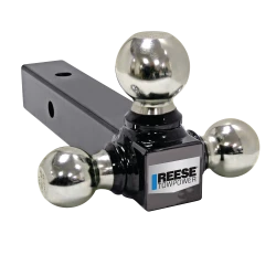 Reese Tri Ball Hitch Ball Mount Fits 2 Inch Receiver 1-7/8 Inch 2 Inch 2-5/16 Inch Balls 16000 Pounds Black 7094300