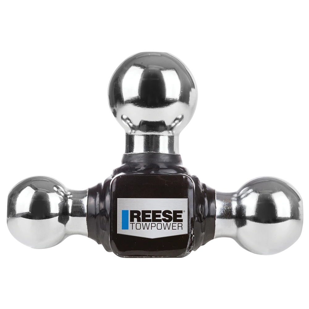 REESE specialty ball mount, black powder coat, fits 2-inch receiver, tri-ball, high-capacity towing