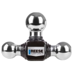 REESE specialty ball mount, black powder coat, fits 2-inch receiver, tri-ball, high-capacity towing