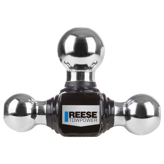 REESE specialty ball mount, black powder coat, fits 2-inch receiver, tri-ball, high-capacity towing