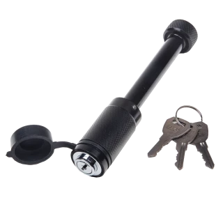 REESE Towpower dogbone style receiver lock with push-button key and rubber cover for trailer protection