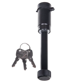 REESE Towpower dogbone style receiver lock with push-button key and rubber cover for trailer protection