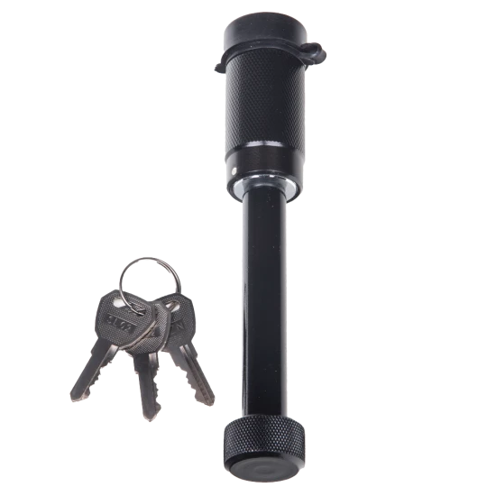 REESE Towpower dogbone style receiver lock with push-button key and rubber cover for trailer protection