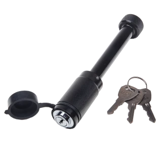 REESE Towpower dogbone style receiver lock with push-button key and rubber cover for trailer protection