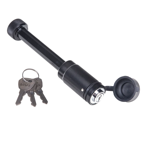 REESE Towpower dogbone style receiver lock with push-button key and rubber cover for trailer protection