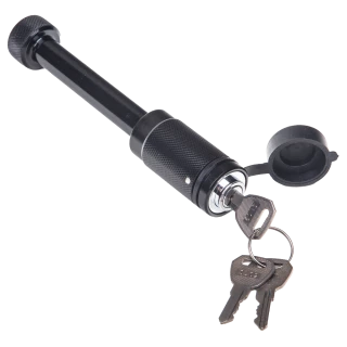 REESE Towpower dogbone style receiver lock with push-button key and rubber cover for trailer protection