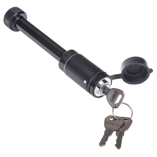 REESE Towpower dogbone style receiver lock with push-button key and rubber cover for trailer protection