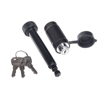 REESE Towpower dogbone style receiver lock with push-button key and rubber cover for trailer protection