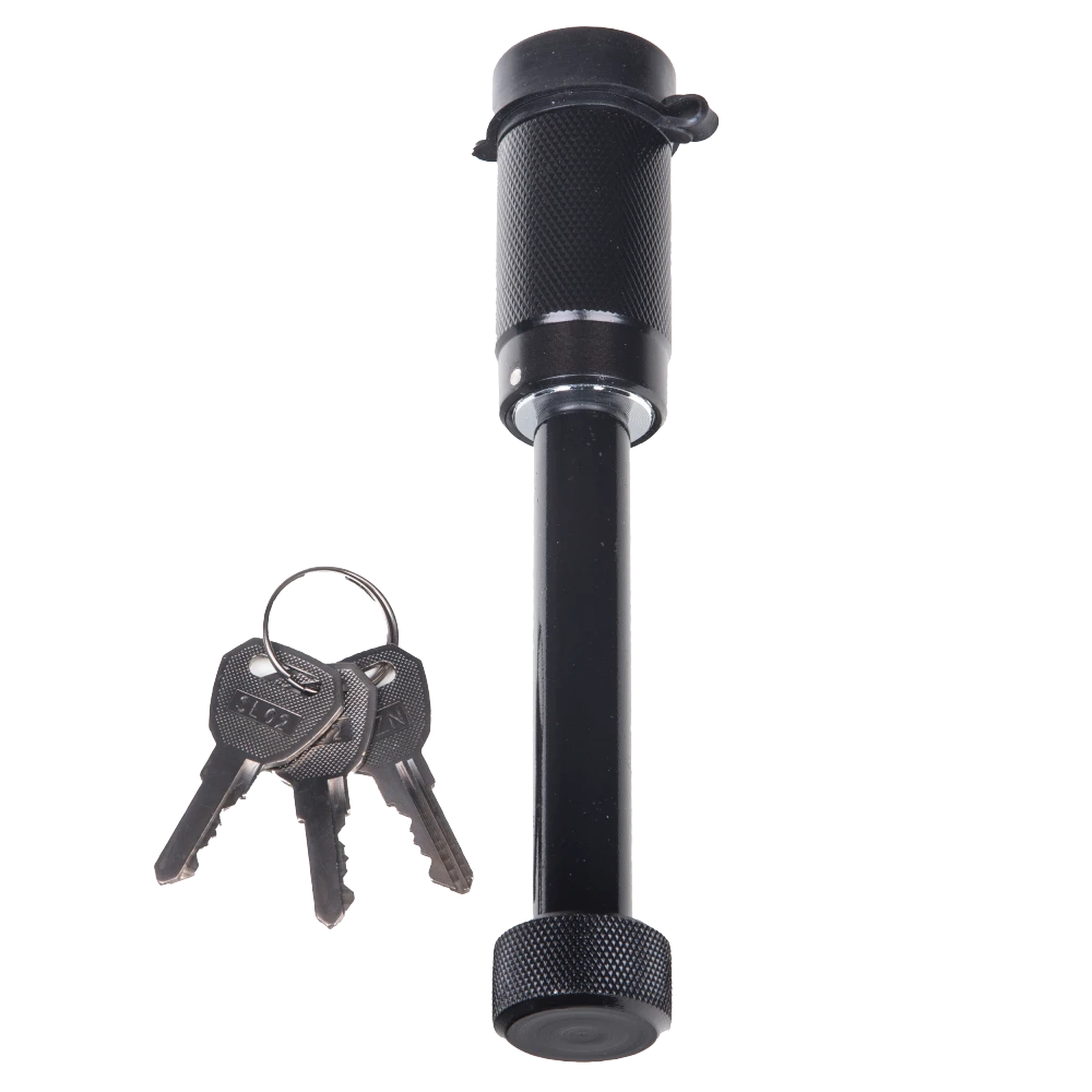 REESE Towpower dogbone style receiver lock with push-button key and rubber cover for trailer protection