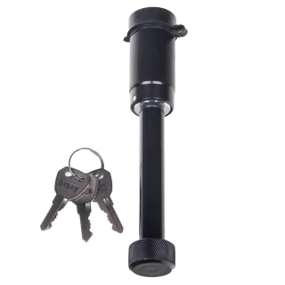 REESE Towpower dogbone style receiver lock with push-button key and rubber cover for trailer protection