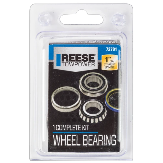 Bearing kit for 1 inch hubs including cups, cones, grease seal, and cotter pin