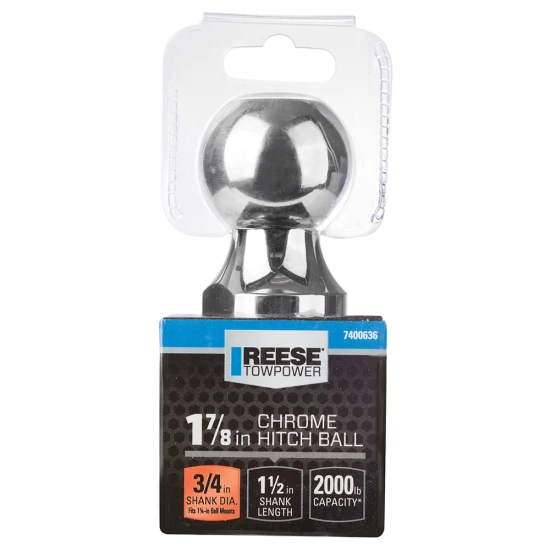 REESE hitch ball with chrome finish and 2,000 lbs capacity for secure towing