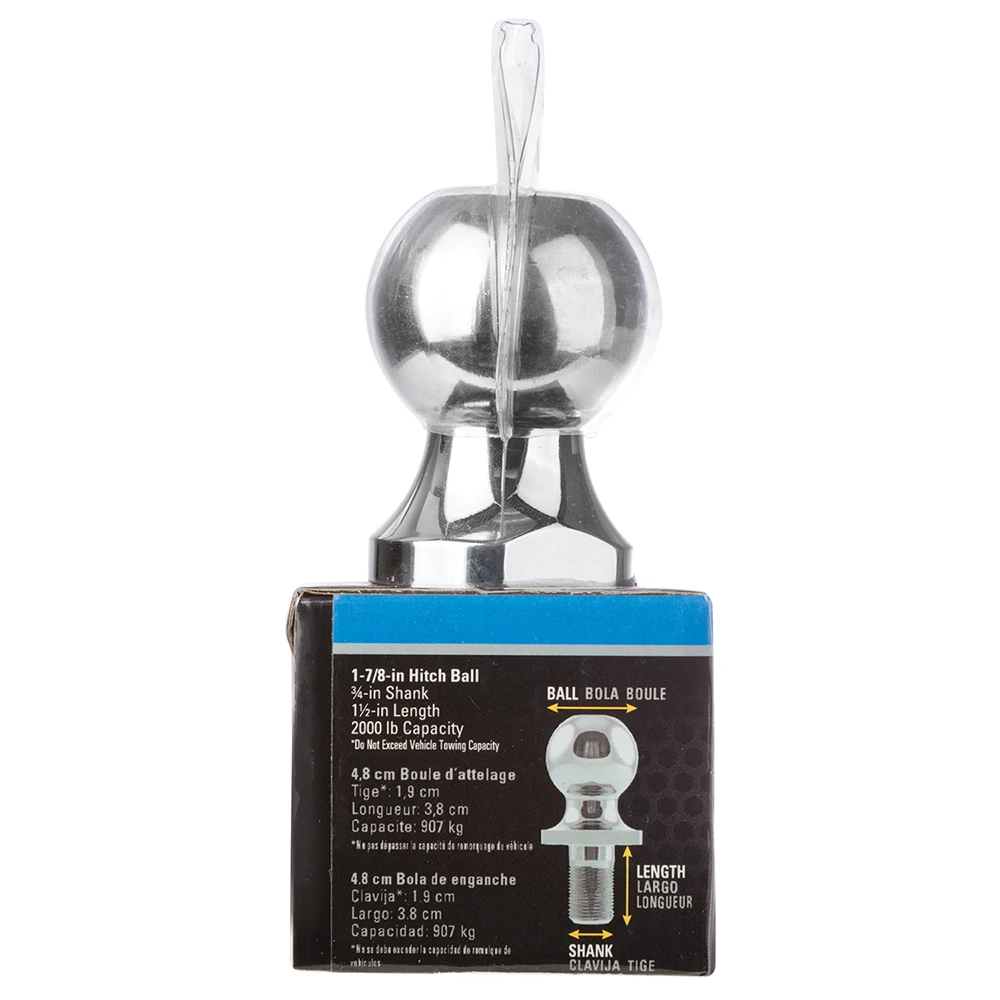 REESE hitch ball with chrome finish and 2,000 lbs capacity for secure towing