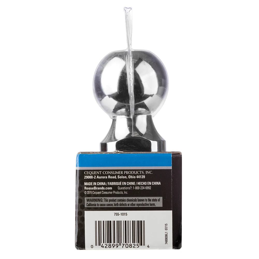REESE 2 Inch Chrome Hitch Ball with 3,500 lbs Capacity REESE hitch ball with chrome finish, 2 inch diameter and 3,500 lbs towing capacity