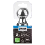 REESE hitch ball with 2 inch diameter, chrome finish, 6000 lbs capacity, ideal for towing securely.