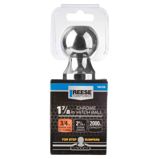 REESE 1-7/8 inch chrome hitch ball with 2,000 lbs capacity for secure towing