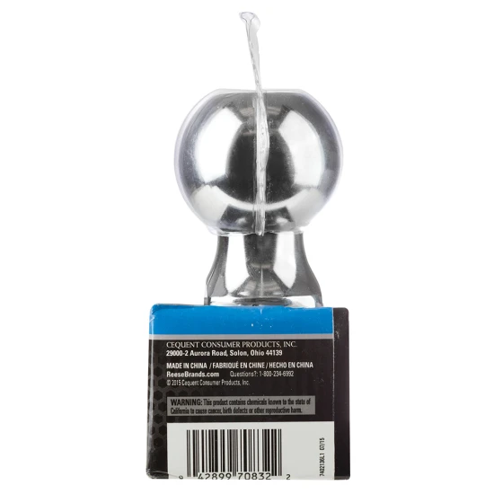 REESE hitch ball with chrome finish ensuring secure towing, 6000 lbs capacity, 2-5/16 inch ball diameter.