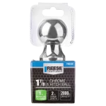 REESE hitch ball in chrome finish with 1-7/8 inch diameter, suitable for secure trailer towing with 2000 lbs capacity