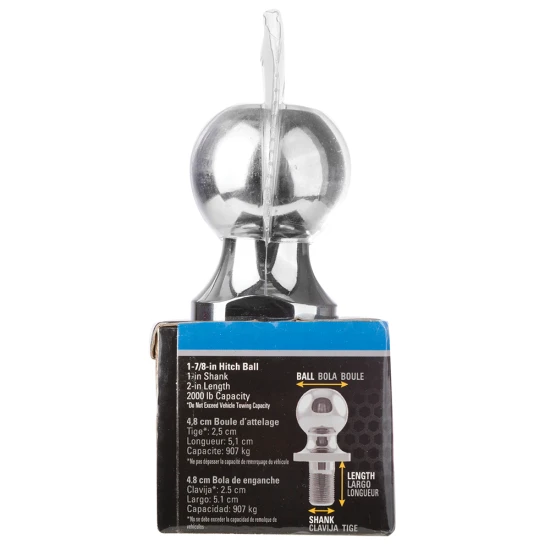 REESE hitch ball in chrome finish with 1-7/8 inch diameter, suitable for secure trailer towing with 2000 lbs capacity