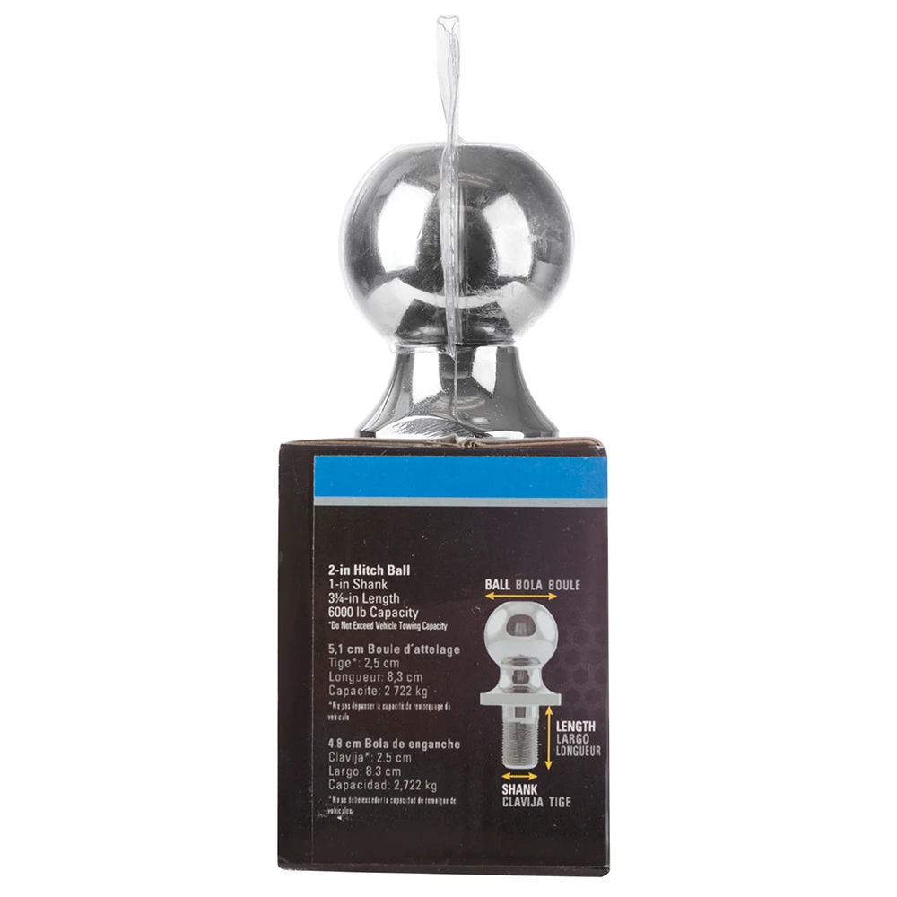 REESE chrome hitch ball with 2 inch diameter and 6000 lbs capacity