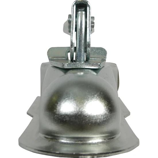 Straight trailer coupler with 1-7/8 inch ball size, zinc finish, rated for 2000 lbs GTW