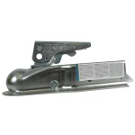Straight trailer coupler with 1-7/8 inch ball size, zinc finish, rated for 2000 lbs GTW
