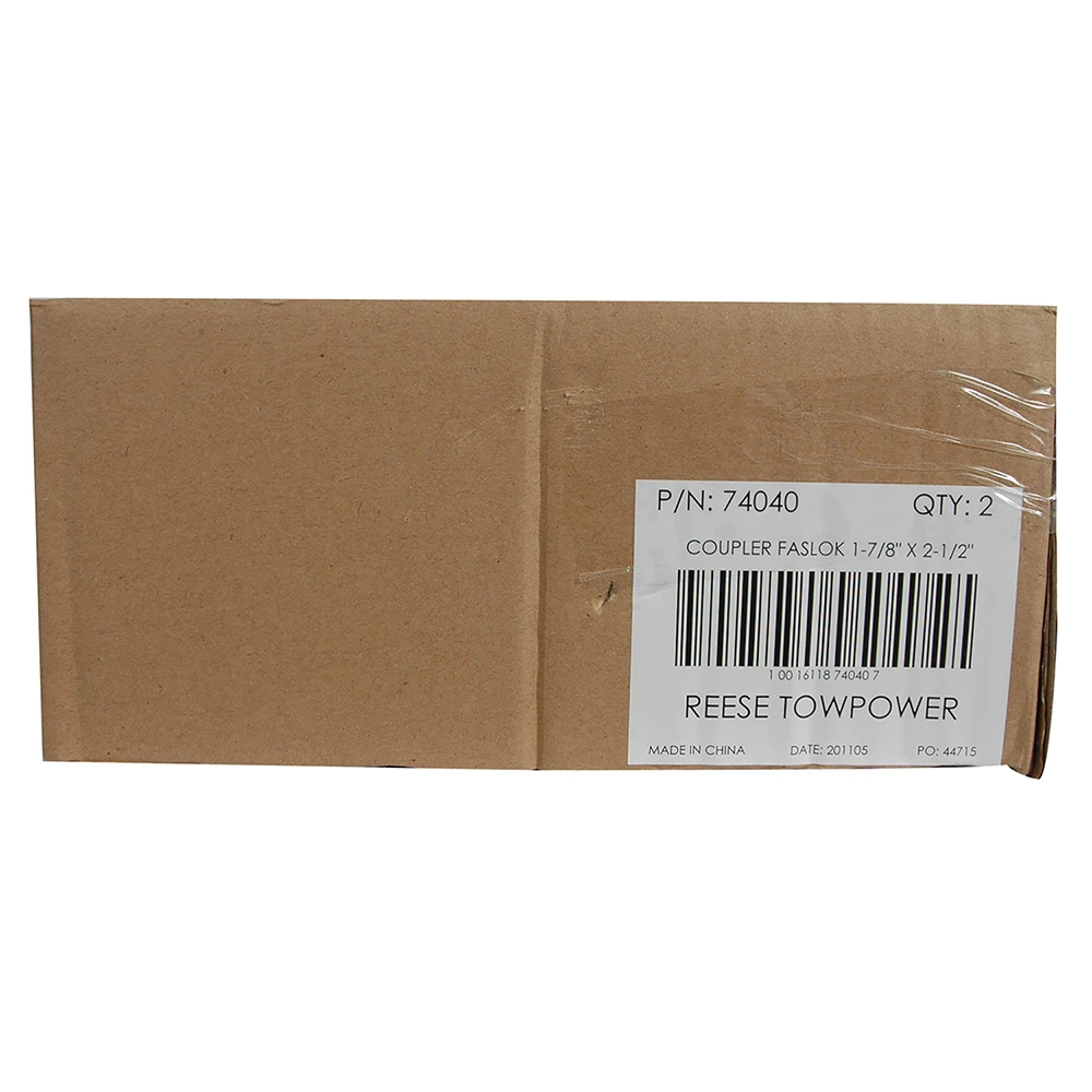 Straight trailer coupler with 1-7/8 inch ball size, zinc finish, rated for 2000 lbs GTW
