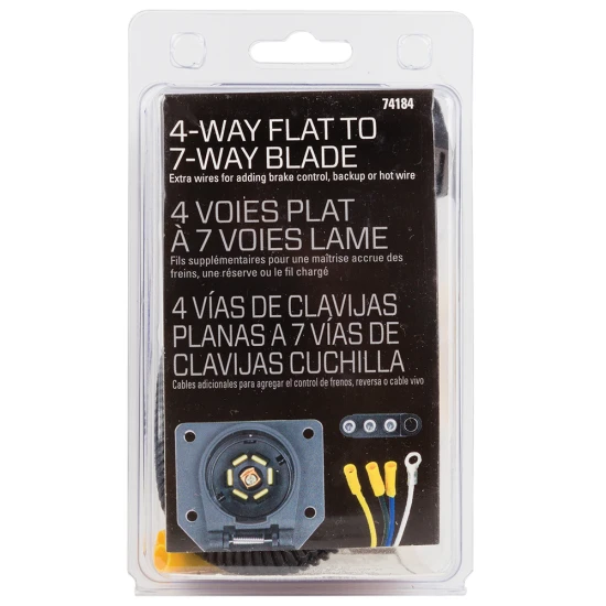 REESE Towpower 7-way connector adapter with pre-wired 4-flat and 7-round options