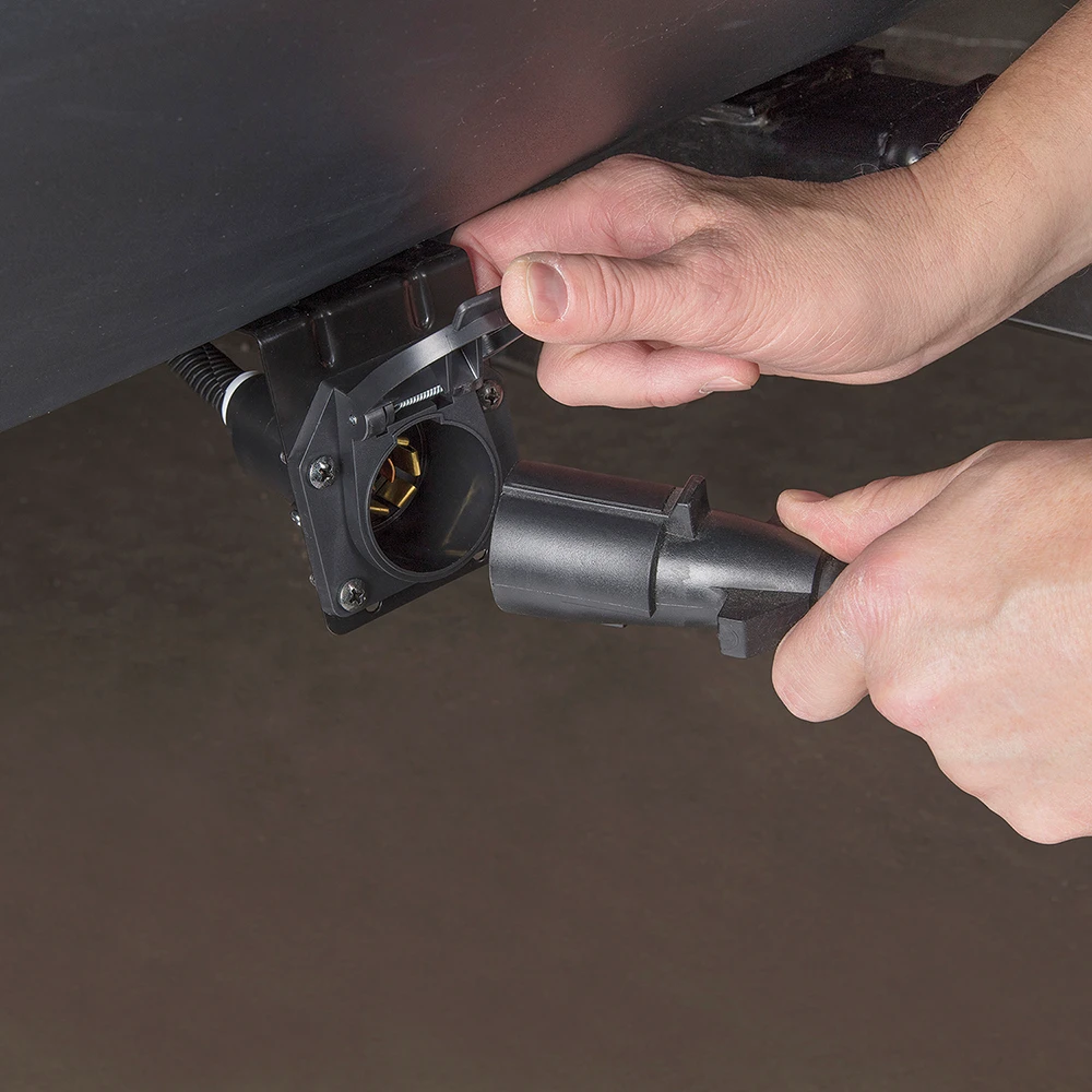 REESE Towpower 7-way connector adapter with pre-wired 4-flat and 7-round options