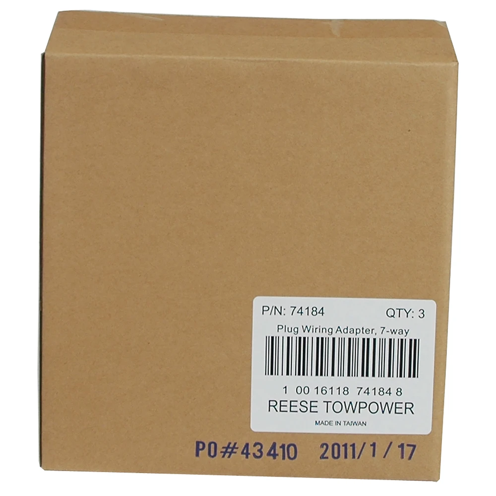 REESE Towpower 7-way connector adapter with pre-wired 4-flat and 7-round options