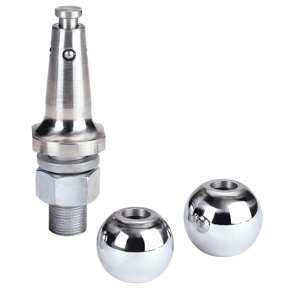 REESE Towpower interchangeable chrome hitch ball system with 1-7/8 In. and 2 In. hitch balls and 1 In. shank.