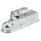 REESE Towpower Trailer Coupler 1-7/8 Inch with Trigger Latch REESE Towpower trailer coupler with zinc finish, 1-7/8 inch ball size fitted on a 2-inch channel, ensures secure attachment.