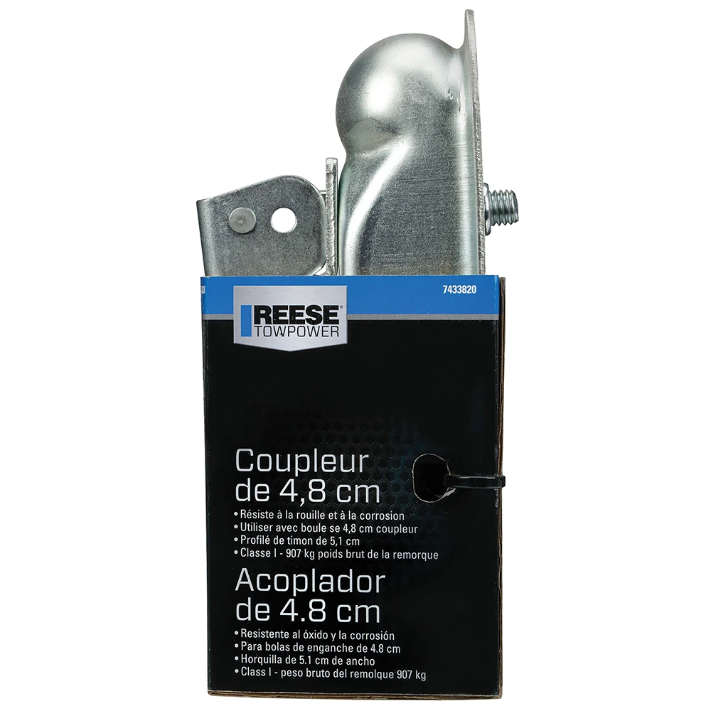 REESE Towpower coupler with zinc finish and trigger latch for 1-7/8 inch ball