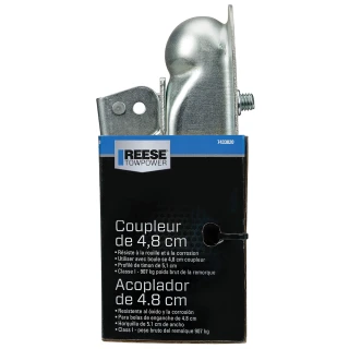 REESE Towpower coupler with zinc finish and trigger latch for 1-7/8 inch ball