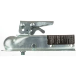 REESE Towpower trailer coupler with zinc finish, 1-7/8 inch ball size fitted on a 2-inch channel, ensures secure attachment.