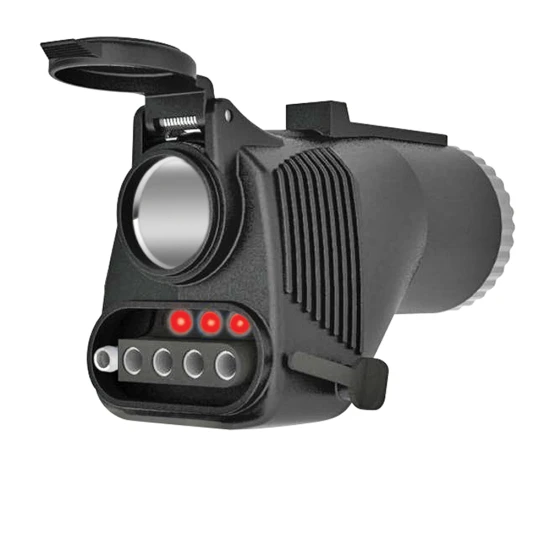 REESE Towpower towing adapter converting 7-way blade to 4 or 5-flat, featuring LED tester and 12V outlet