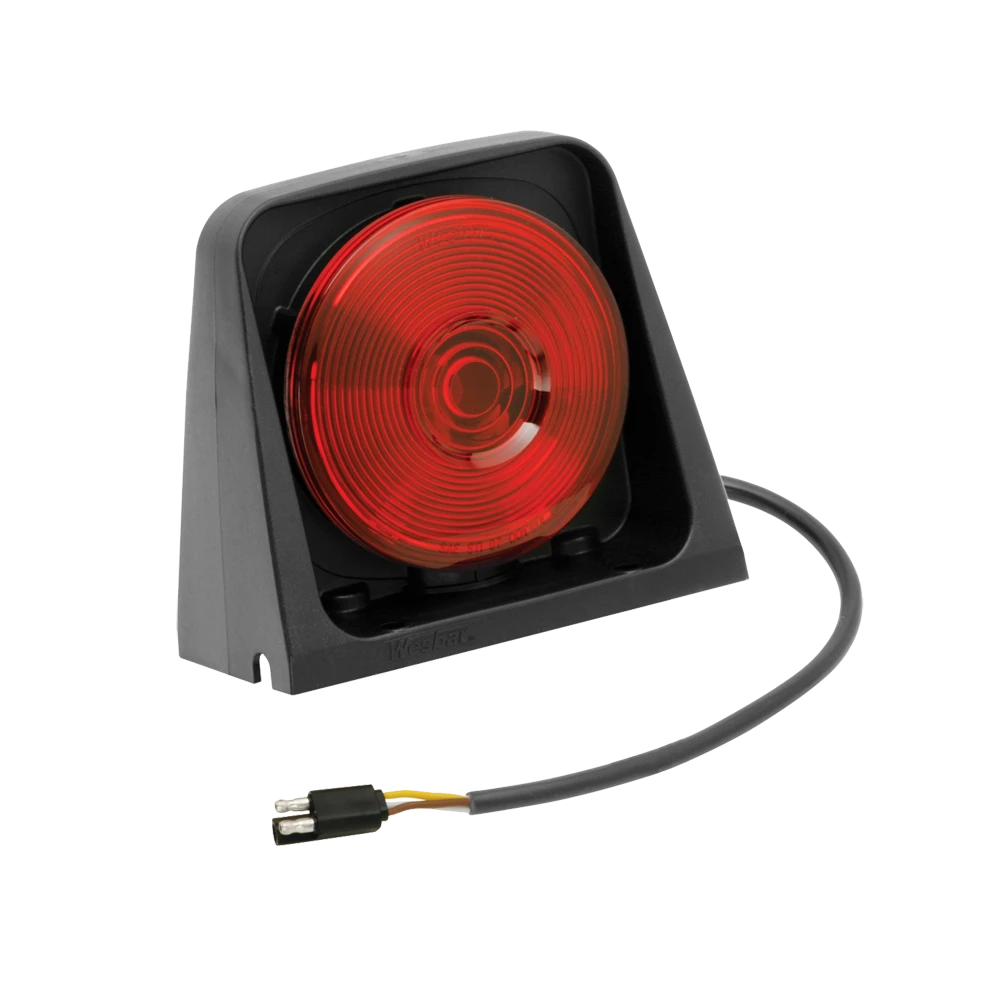 Rugged trailer tail light with red lens and dual mounting option