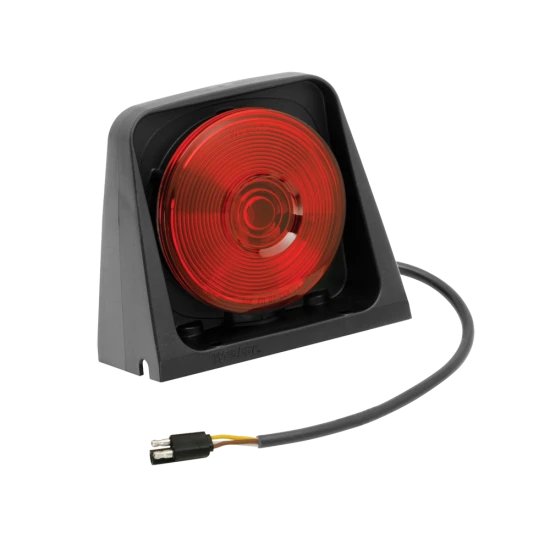 Rugged trailer tail light with red lens and dual mounting option