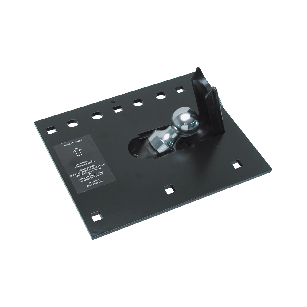 REESE fold-down gooseneck hitch, allows unrestricted truck bed use, ideal for gooseneck trailers, with chrome ball and safety features