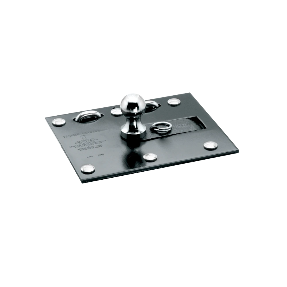 REESE fold-down gooseneck hitch, allows unrestricted truck bed use, ideal for gooseneck trailers, with chrome ball and safety features