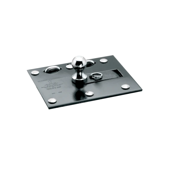 REESE fold-down gooseneck hitch, allows unrestricted truck bed use, ideal for gooseneck trailers, with chrome ball and safety features