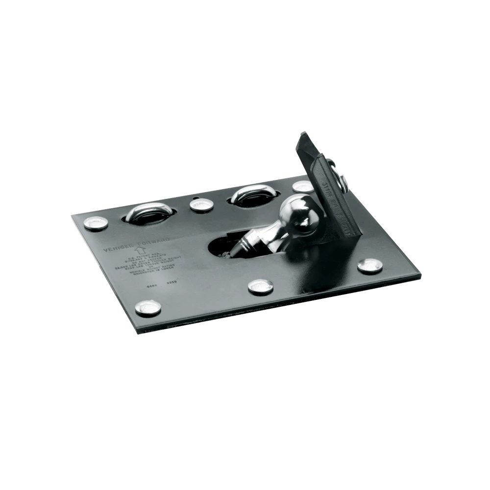 REESE fold-down gooseneck hitch, allows unrestricted truck bed use, ideal for gooseneck trailers, with chrome ball and safety features