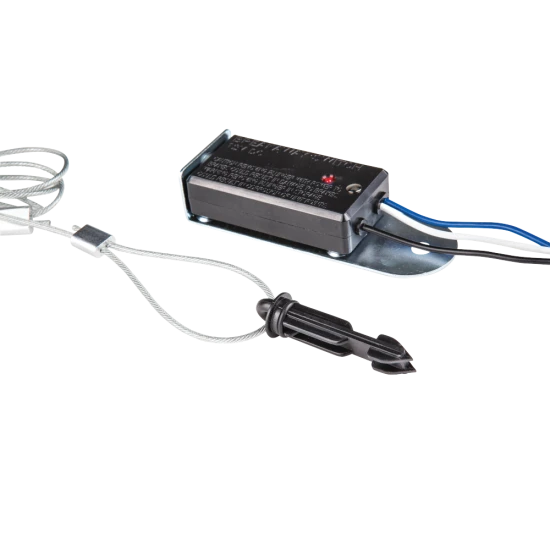Tekonsha breakaway switch with LED and nylon lanyard for trailer safety.