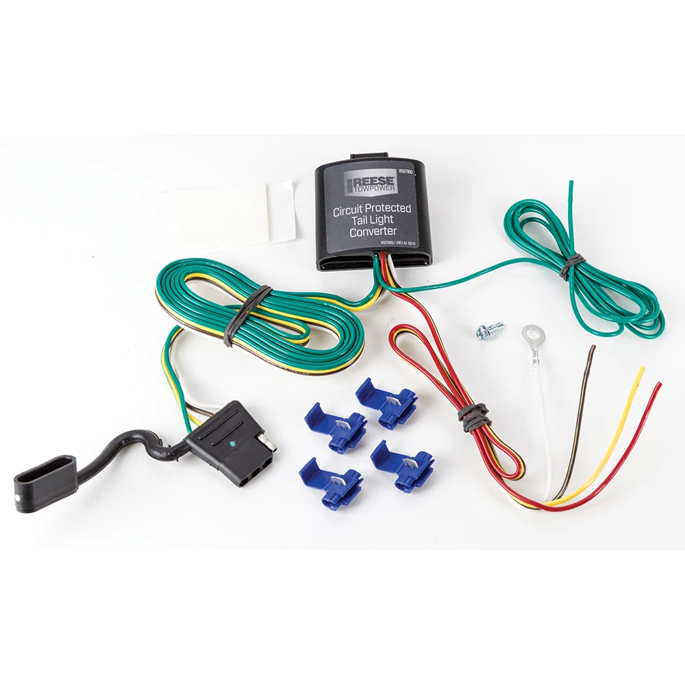 REESE Towpower Tail Light Converter with 4-Flat Connector REESE Towpower tail light converter, universal fit, with 4-Flat connector and dust cover