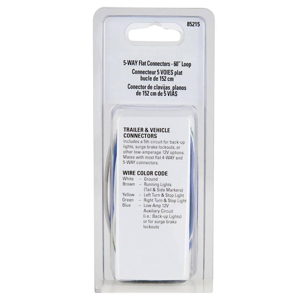 REESE Towpower 5-Way Flat Connector for Backup Lights and Surge Brake