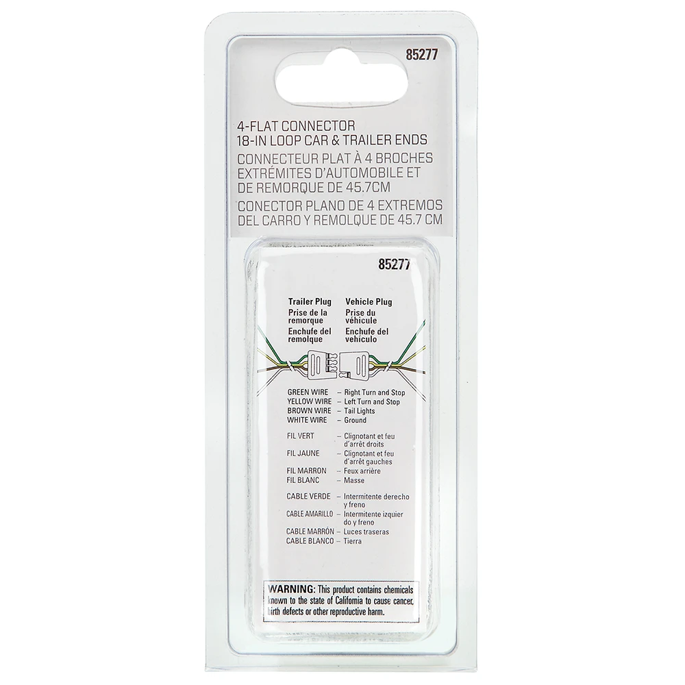 REESE Towpower 4-way flat wiring kit with 18-inch wire and splice connectors