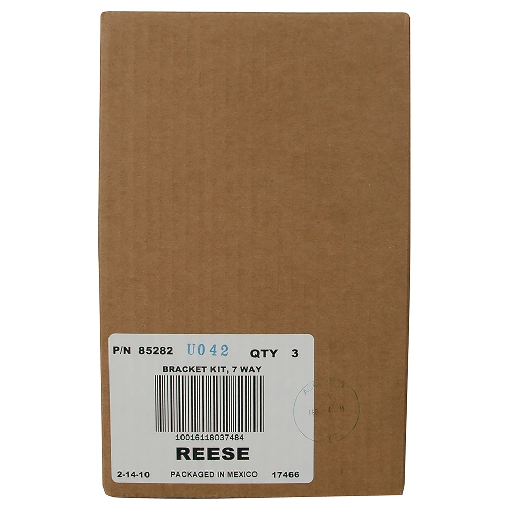 REESE Towpower mounting bracket kit for 7-way connector, includes screws and durable construction.