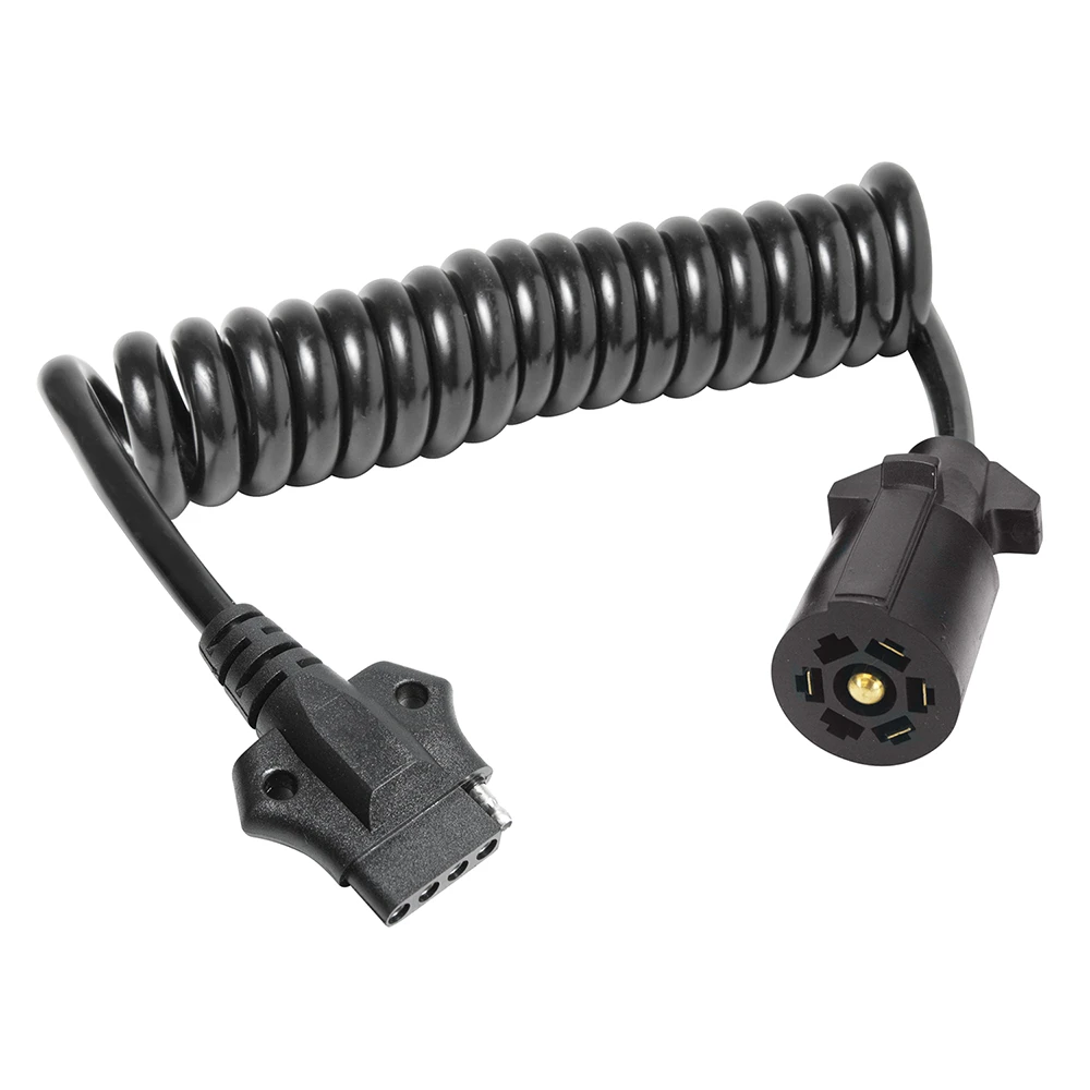 REESE Towpower electrical adapter with coiled cable for 7-way to 5-way conversion