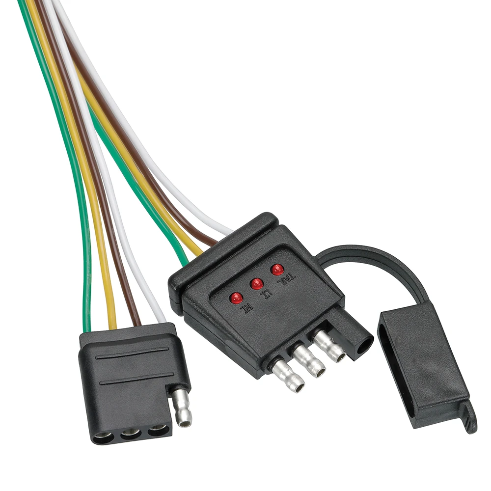 REESE Towpower 4-Flat connector loop with LED tester for trailers